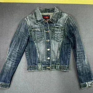 Gadzooks Denim Jacket Cropped Womens S small cute Y2K 90’s Vintage (0208)